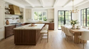 Cocina de diseño en una propiedad analizada con el Índice Larum, vista editorial